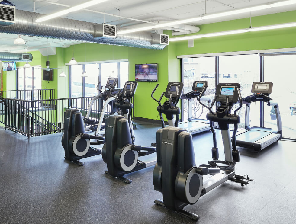 Treadmills in the parkway lofts gym